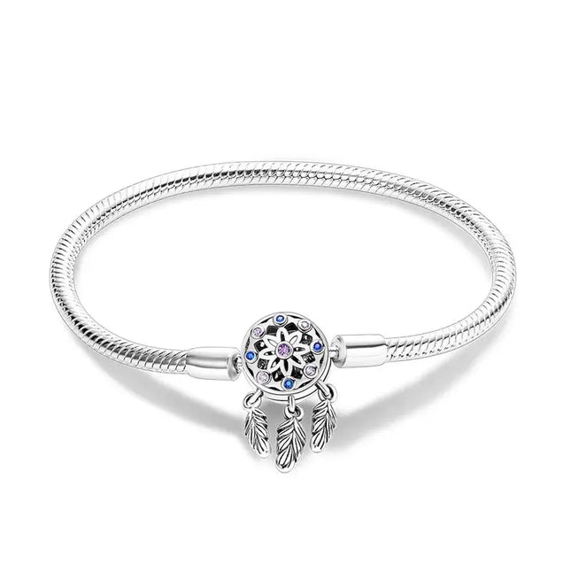 MyGiftHome S925 Silver Twisted Cable Bracelet with Pendant