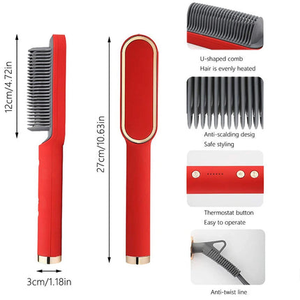 Hair Straightener Professional Ptc Quick Heated Electric Hot Comb Hair  Comb Personal Care Multifunctional Hairstyle Brush 