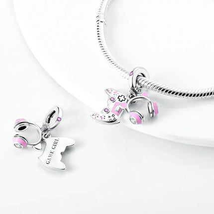 MyGiftHome S925 Silver Pink Charms DIY Jewerlry Accessories