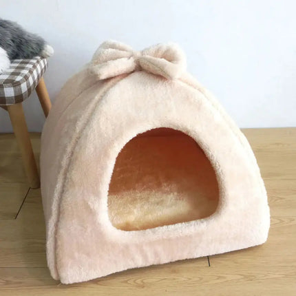 MyGiftHome Dog Cave Bed Winter Warm Pet House-Beige