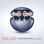 Blue Earphone + Rose Gold Bow