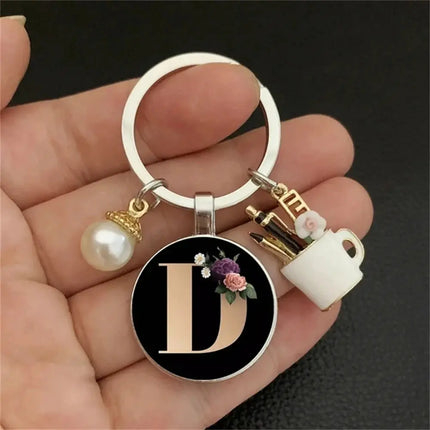 MyGiftHome 26 Letter Keychains Cup Pendants Bag Ornaments-D