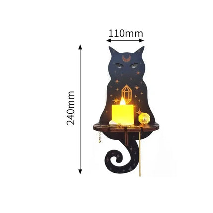 MyGiftHome Wall Mounted Candle Holder Wooden Crystal Display Shelf-Cat