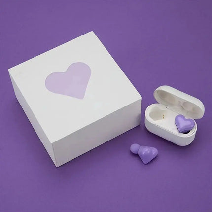 MyGiftHome Heart Shaped Earbuds Bluetooth Wirelessm Earphones-Purple