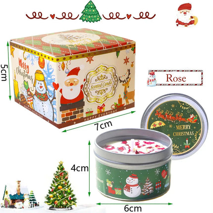 MyGiftHome Christmas Dry Flower Aromatherapy Candle Set-Rose