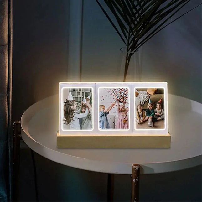 MyGiftHome Acrylic 3-in-1 Photo Frame with LED Light