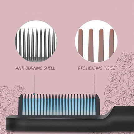 Hair Straightener Professional Ptc Quick Heated Electric Hot Comb Hair  Comb Personal Care Multifunctional Hairstyle Brush 