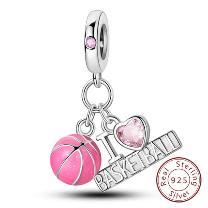 MyGiftHome S925 Silver Pink Charms DIY Jewerlry Accessories