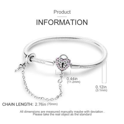 MyGiftHome S925 Silver Twisted Cable Bracelet with Pendant and Chain