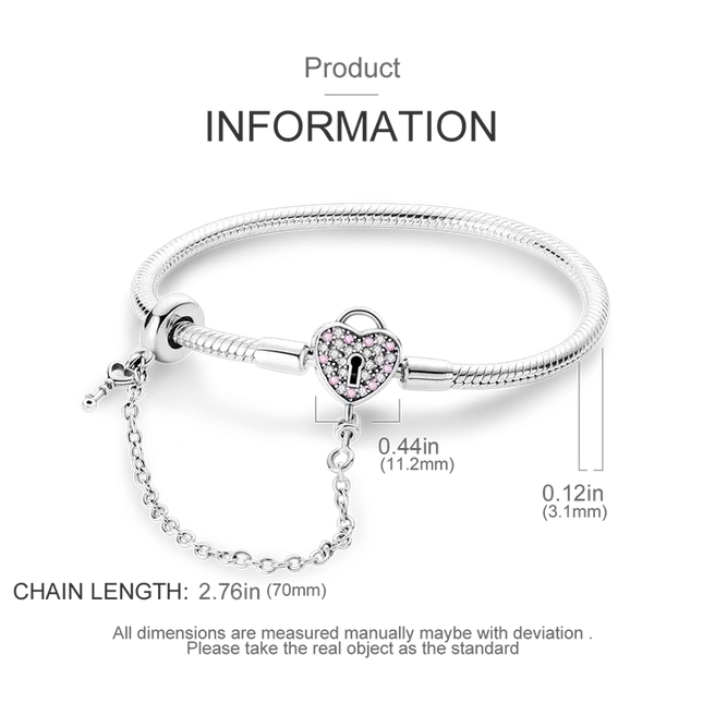 MyGiftHome S925 Silver Twisted Cable Bracelet with Pendant and Chain