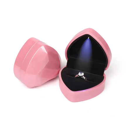 MyGiftHome Ring Box with LED Light Square and Heart Shapes MyGiftHome