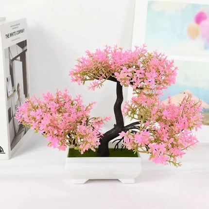 MyGiftHome Artificial Pine Plants Bonsai Potted Ornaments-Pink