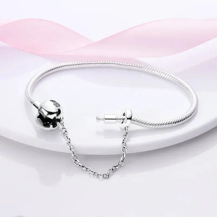 MyGiftHome S925 Silver Twisted Cable Bracelet with Pendant and Chain