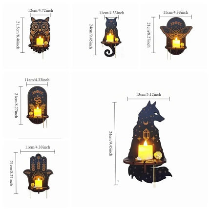 MyGiftHome Wall Mounted Candle Holder Wooden Crystal Display Shelf