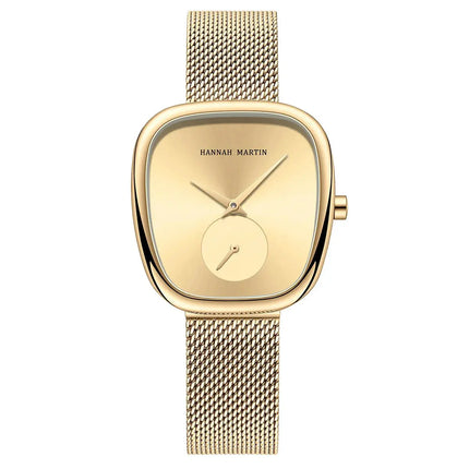 MyGiftHome Women’s Quartz Watch Classic Barrel Design-Gold Dial and Strap