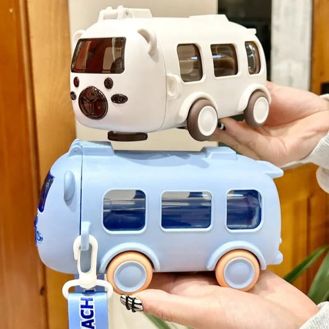 MyGiftHome 17oz Portable Plastic Kids Bus Water Bottle