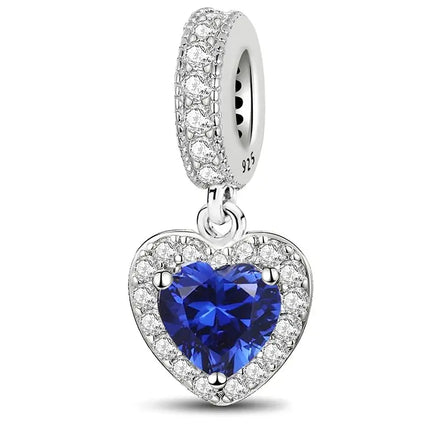 MyGiftHome 925 Sterling Silver Love Heart Charms-Style 8