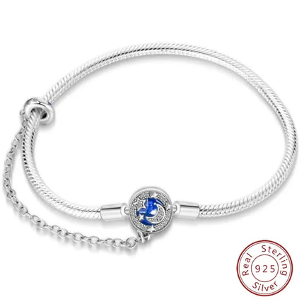 MyGiftHome S925 Silver Twisted Cable Bracelet with Pendant and Chain-Style 7