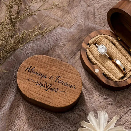 MyGiftHome Always & Forever Engraved Wooden Ring Box