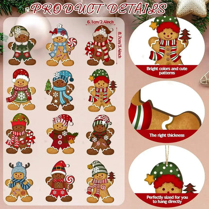 MyGiftHome Wooden Gingerbread Man Ornaments for Christmas Tree