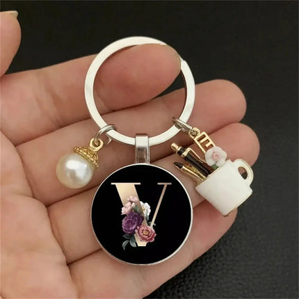 MyGiftHome 26 Letter Keychains Cup Pendants Bag Ornaments-V