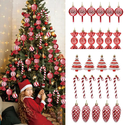 MyGiftHome Christmas Tree Ornament Candy Pinecone Candy Cane Lollipop