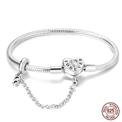 MyGiftHome S925 Silver Twisted Cable Bracelet with Pendant and Chain-Style 4