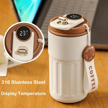 MyGiftHome 15oz Thermos Cup with Temperature Display