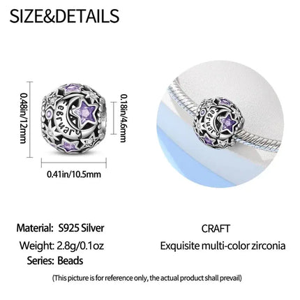 MyGiftHome 925 Sterling Silver Birthstone Beads for DIY Jewelry