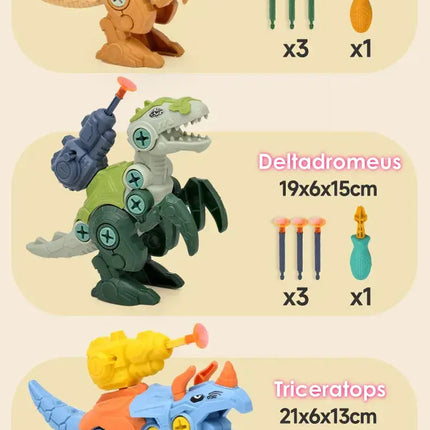 MyGiftHome Assembled Dinosaur Toys with Screwdriver and Bullets