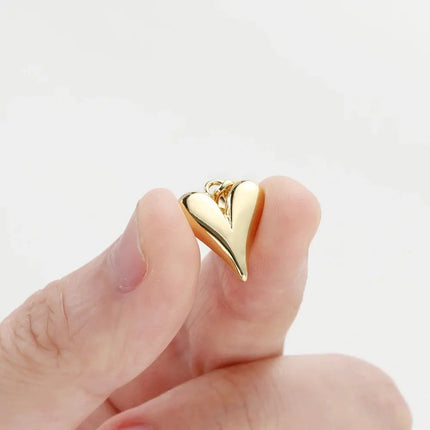 MyGiftHome 4PCS/Lot Gold Plated Heart Charms with Jump Ring