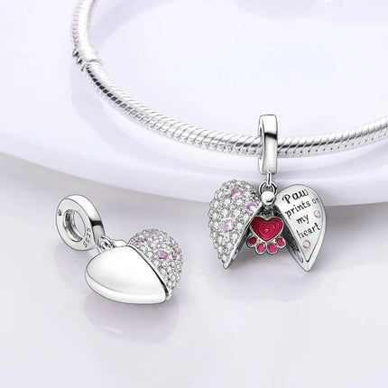 MyGiftHome S925 Silver Pink Charms DIY Jewerlry Accessories
