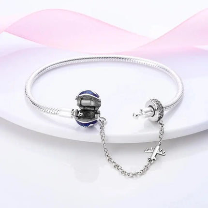 MyGiftHome S925 Silver Twisted Cable Bracelet with Pendant and Chain