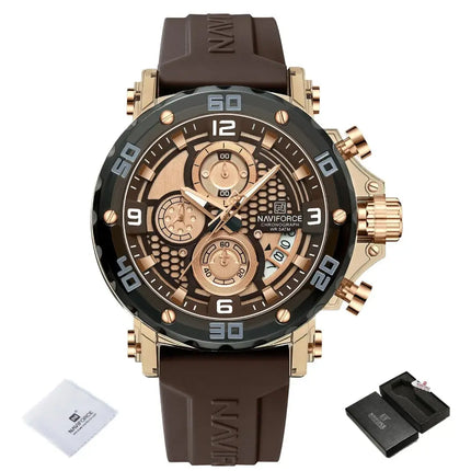 MyGiftHome Men's Quartz Sports Watch Silicone Strap (NAVIFORCE)-RGWCE