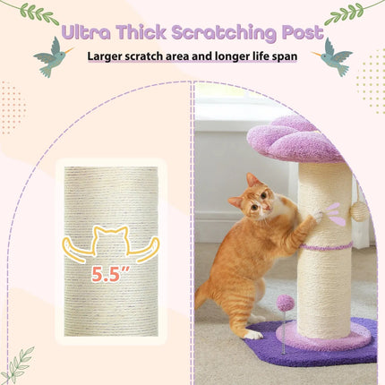 MyGiftHome Flower Cat Scratching Post with Cushion Perch