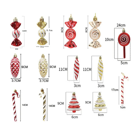 MyGiftHome Christmas Tree Ornament Candy Pinecone Candy Cane Lollipop