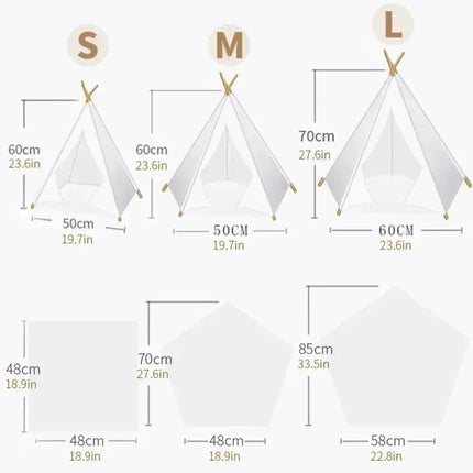 MyGiftHome Pet Teepee Tent for Cats & Dogs Bed with Nameplate
