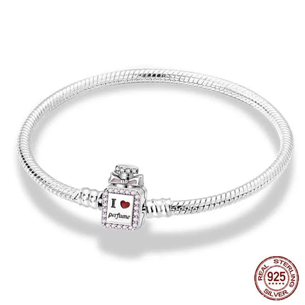MyGiftHome S925 Silver Twisted Cable Bracelet with Pendant-Style 13