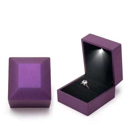 MyGiftHome Ring Box with LED Light Square and Heart Shapes MyGiftHome