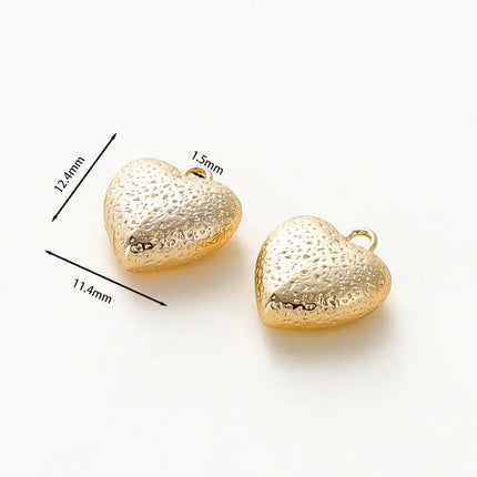 MyGiftHome 4PCS/Lot Gold Plated Heart Charms with Jump Ring