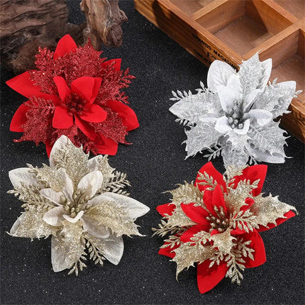 MyGiftHome Poinsettia Artificial Christmas Flowers Decoration