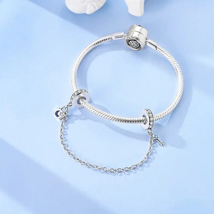 MyGiftHome 925 Sterling Silver Safety Chain Charms