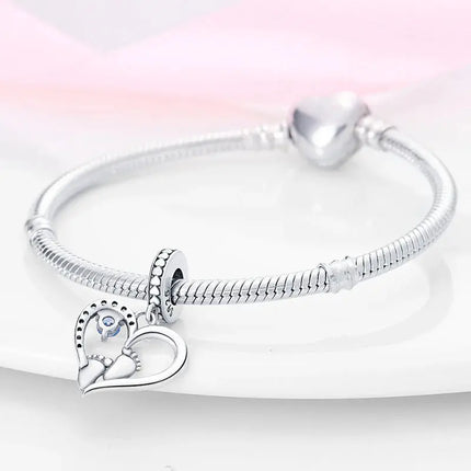 MyGiftHome S925 Silver Parent-Child Pendants for DIY Jewelry