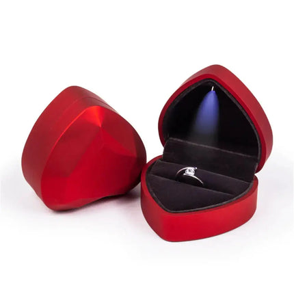 MyGiftHome Ring Box with LED Light Square and Heart Shapes MyGiftHome