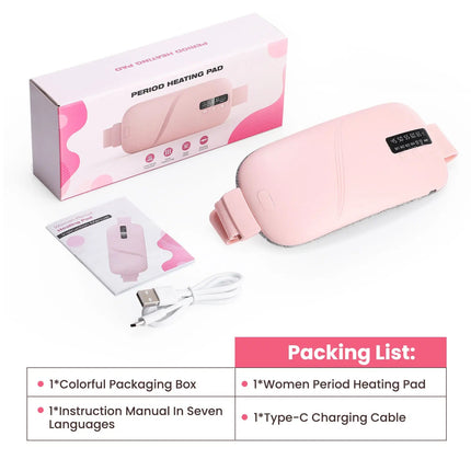MyGiftHome Portable Heating Pad for Period Cramps Relief-Pink