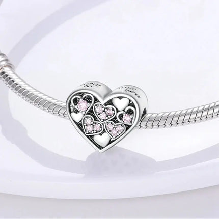 MyGiftHome S925 Silver Pink Charms DIY Jewerlry Accessories