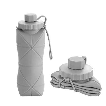 MyGiftHome 20oz Foldable Water Bottle for Travel and Sports-Gray