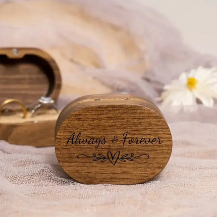MyGiftHome Always & Forever Engraved Wooden Ring Box