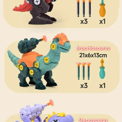MyGiftHome Assembled Dinosaur Toys with Screwdriver and Bullets
