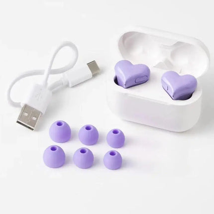 MyGiftHome Heart Shaped Earbuds Bluetooth Wirelessm Earphones